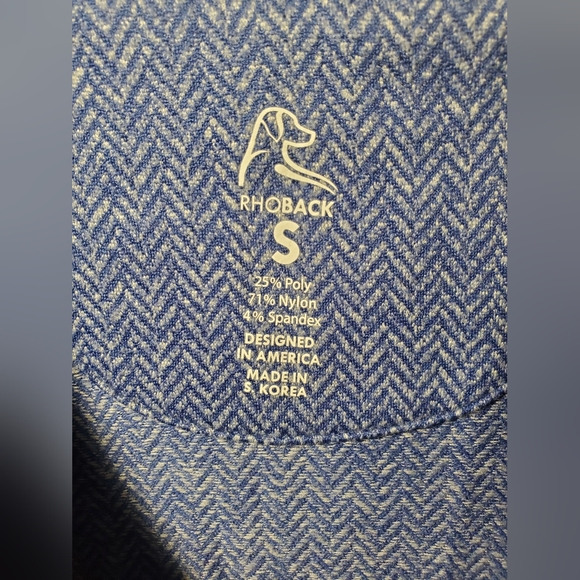 Rhoback Women's The Heather Performance Q-Zip Long Sleeve Shirt blue herringbone - Picture 5 of 5
